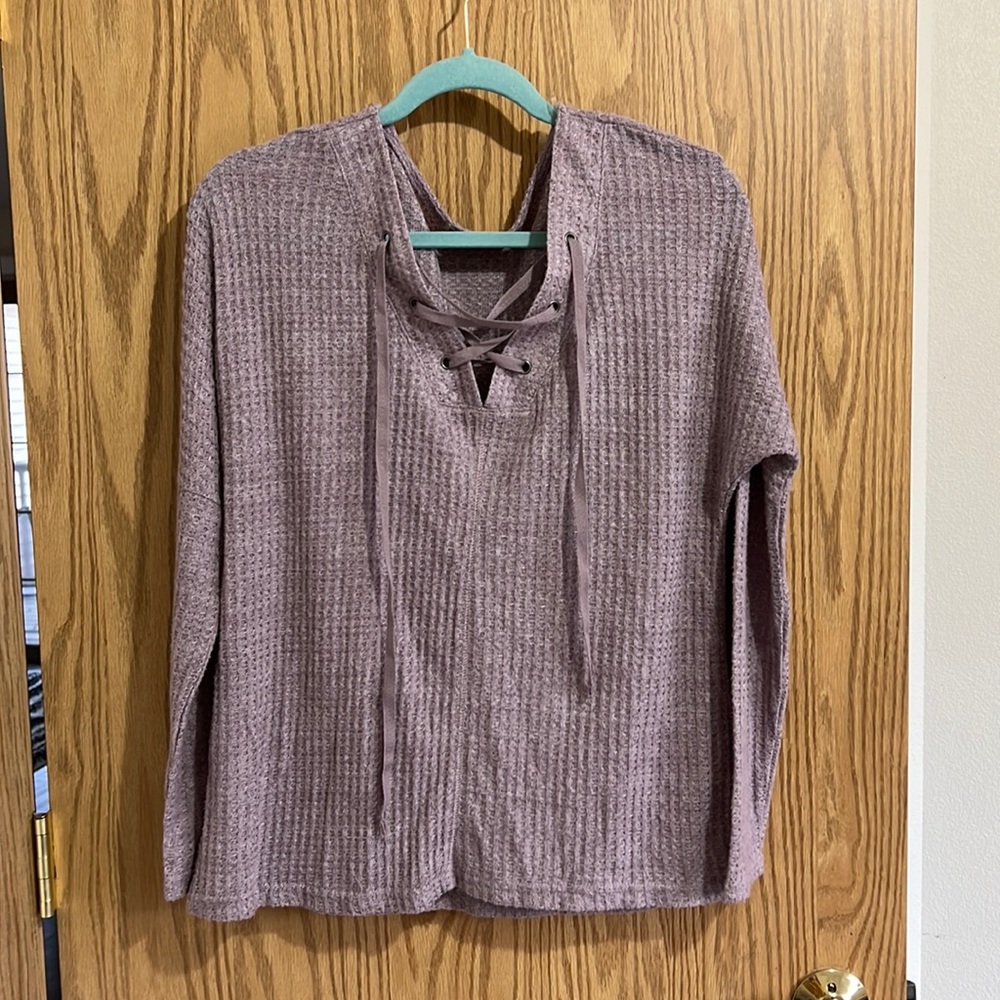 Waffle knit sweater